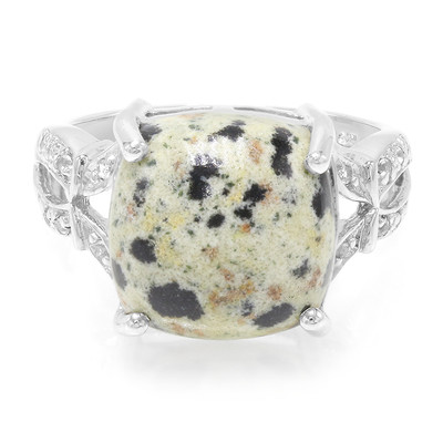 Dalmatian Jasper Silver Ring