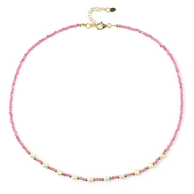 Nigerian Pink Tourmaline Silver Necklace (Riya)