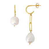 White Freshwater Pearl Silver Earrings (Joias do Paraíso)