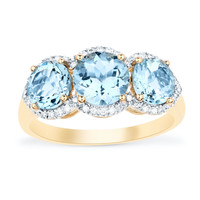 14K AAA Aquamarine Gold Ring