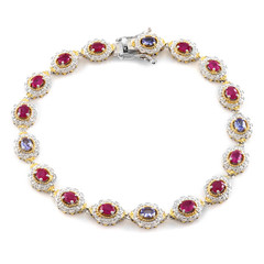 Burmese Ruby Silver Bracelet (Gems en Vogue)