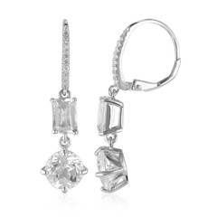 White Topaz Silver Earrings