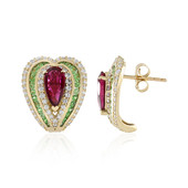 14K AAA Brazilian Rubelite Gold Earrings (de Melo)