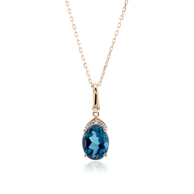 14K London Blue Topaz Gold Necklace