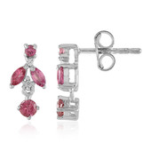 Pink Tourmaline Silver Earrings