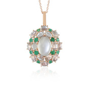 Green Moonstone Silver Necklace (KM by Juwelo)