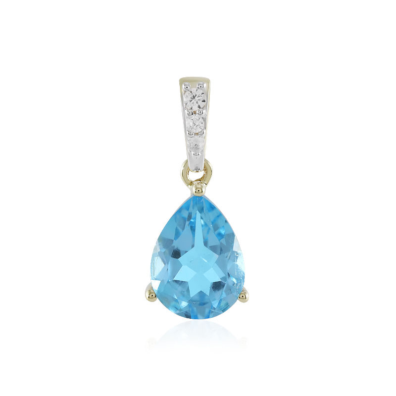 Shop Genuine Swiss Blue Topaz Dainty Pendant in 14K Solid Gold Online |  Chordia Jewels