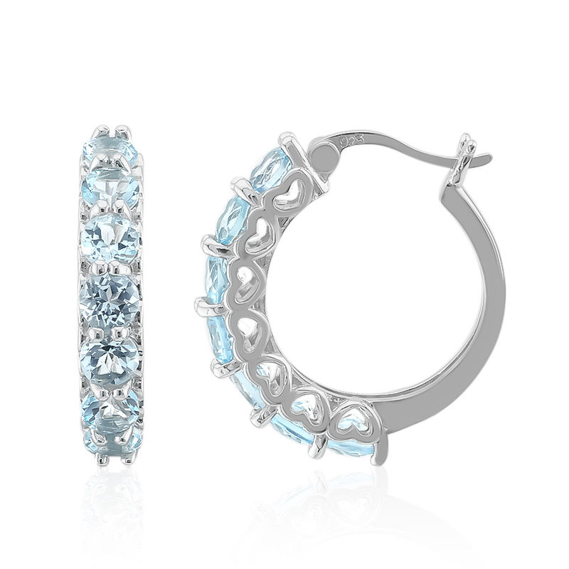 Amazon.com: JewelryPalace 1.4ct Princess Cut Genuine Sky Blue Topaz Hoop  Earrings for Women, 14k White Gold Plated 925 Sterling Silver Earrings for  Girls, Natural Gemstones Jewelry Sets Hinged Backs Earrings: Clothing, Shoes