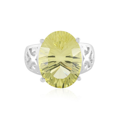 Lemon Quartz Silver Ring