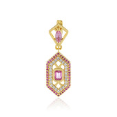 Unheated Ceylon Pink Sapphire Silver Pendant