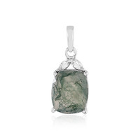 Moss Agate Silver Pendant