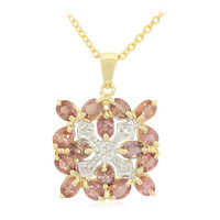 18K Unheated Padparadscha Sapphire Gold Necklace (AMAYANI)