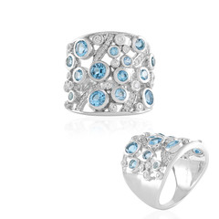 Swiss Blue Topaz Silver Ring (de Melo)