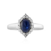 Blue Star Sapphire Silver Ring