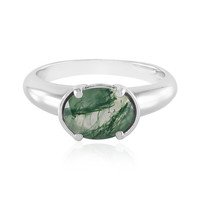 Moss Agate Silver Ring