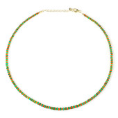 Green Ethopian Opal Silver Necklace (Riya)