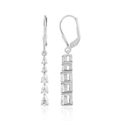 White Topaz Silver Earrings