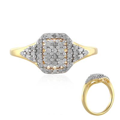 I2 (I) Diamond Silver Ring