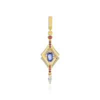 Unheated Ceylon Blue Sapphire Silver Pendant