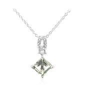 Green Amethyst Silver Necklace