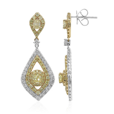 18K SI2 Yellow Diamond Gold Earrings (CIRARI)