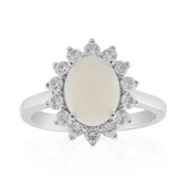 White Opal Silver Ring