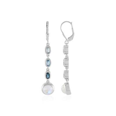 Rainbow Moonstone Silver Earrings (KM by Juwelo)