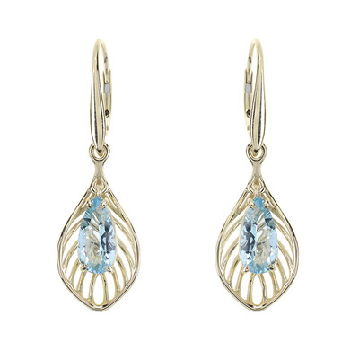 9K Sky Blue Topaz Gold Earrings (dagen)