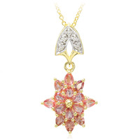 18K Unheated Padparadscha Sapphire Gold Necklace (AMAYANI)