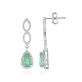 Colombian Emerald Silver Earrings