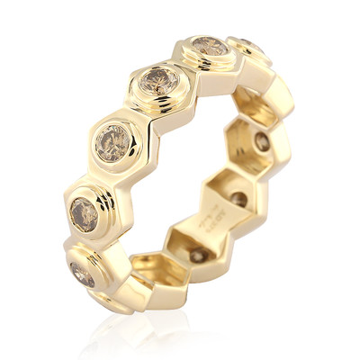 9K I2 Champagne Diamond Gold Ring (de Melo)