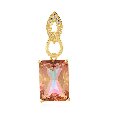 Peach Mystic Topaz Silver Pendant