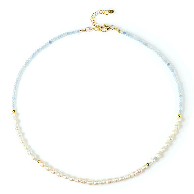 Golden Hematite Silver Necklace (Riya)