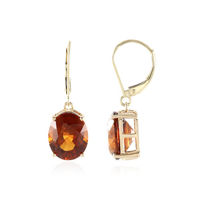 9K Hessonite Garnet Gold Earrings