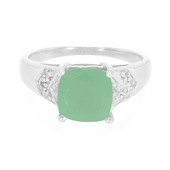 Green Chalcedony Silver Ring