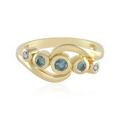 I2 Blue Diamond Silver Ring