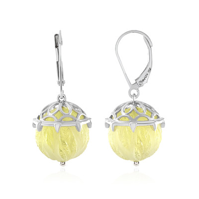 Golden Quartz Silver Earrings