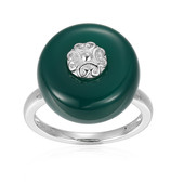 Green Agate Silver Ring