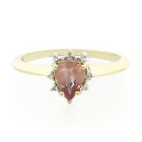 10K Unheated Padparadscha Sapphire Gold Ring