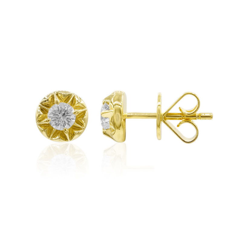 22ct Gold Earrings with Filigree Design (3.5g) E-7886