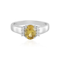 Yellow Beryl Silver Ring