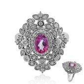 Pink Topaz Silver Ring