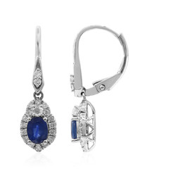 10K Ceylon Blue Sapphire Gold Earrings