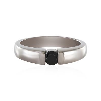 Black Spinel Silver Ring