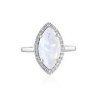 Rainbow Moonstone Silver Ring