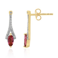 9K Nigerian Pink Tourmaline Gold Earrings (Adela Gold)