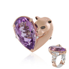 Rose de France Amethyst Silver Ring (Gems en Vogue)