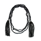 Black Spinel Silver Necklace (Dallas Prince Designs)