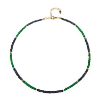 Green Ethopian Opal Silver Necklace (Riya)