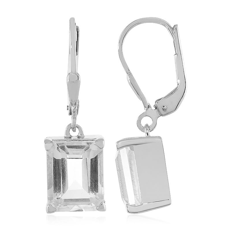 Sterling Silver Polished Emerald-cut 7x5mm CZ Stud Earrings – Sophia  Jewelers